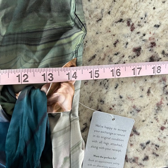 Socialite Olive Teal Abstract Marble Print Wrap Mini Dress WDR121749-N New Small - Picture 11 of 12